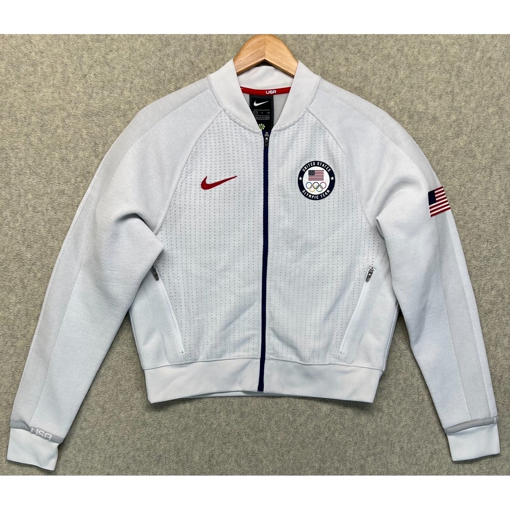 Nike CK4626‎ 100 Womens Team Usa Olympic Jacket White Full Zip Outdoor Sport S